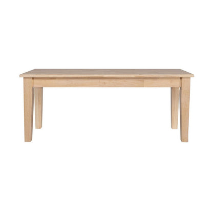 Benjara Nova Dining Bench, Shaker Style, Blonde Oak Brown Rubberwood, 44 Inch