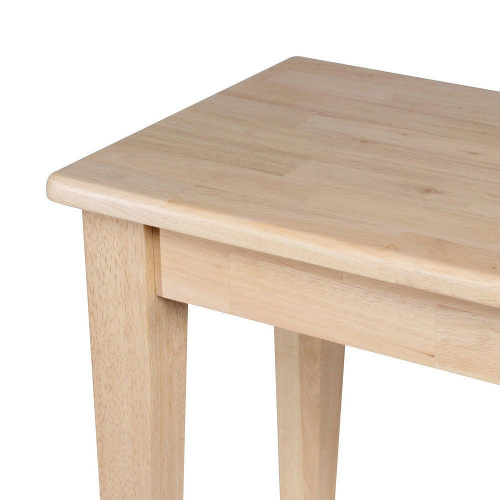 Benjara Nova Dining Bench, Shaker Style, Blonde Oak Brown Rubberwood, 44 Inch