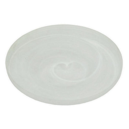 Benjara Niza Round Accent Planter Set of 2, White Weather Resistant Ceramic