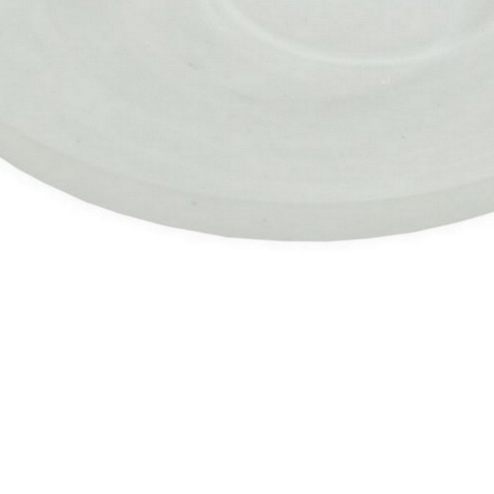 Benjara Niza Round Accent Planter Set of 2, White Weather Resistant Ceramic
