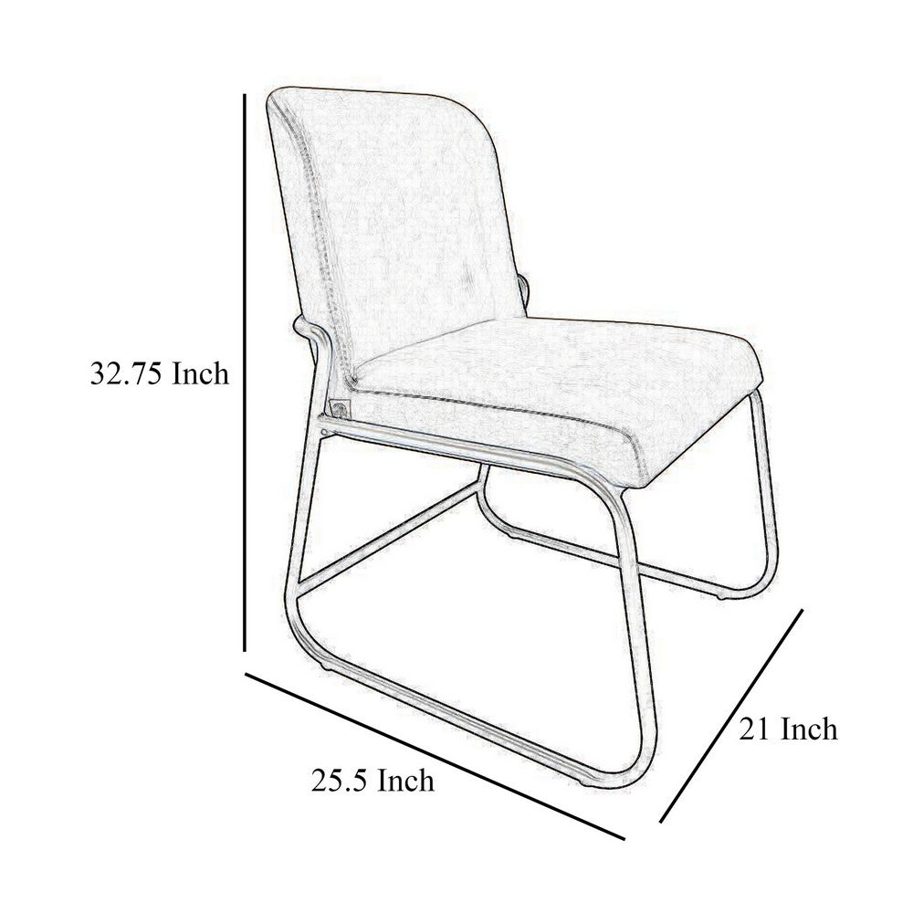 Benjara Jenny Dining Side Chair Set of 2, Dark Brown Faux Leather, Black Iron