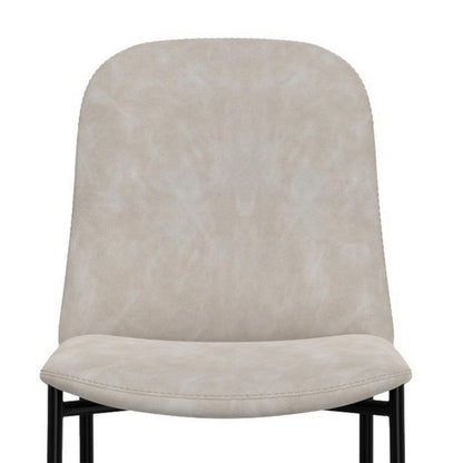 Benjara Phoebe Counter Height Chair, Gray Faux Leather, Black Metal, 24 Inch