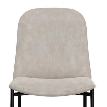 Benjara Phoebe Bar Height Chair, Gray Faux Leather, Black Metal, 30 Inch