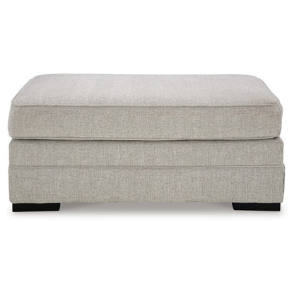 Benjara Shelyn Accent Ottoman Bench, Modern Light Sand Gray Polyester 43 Inch