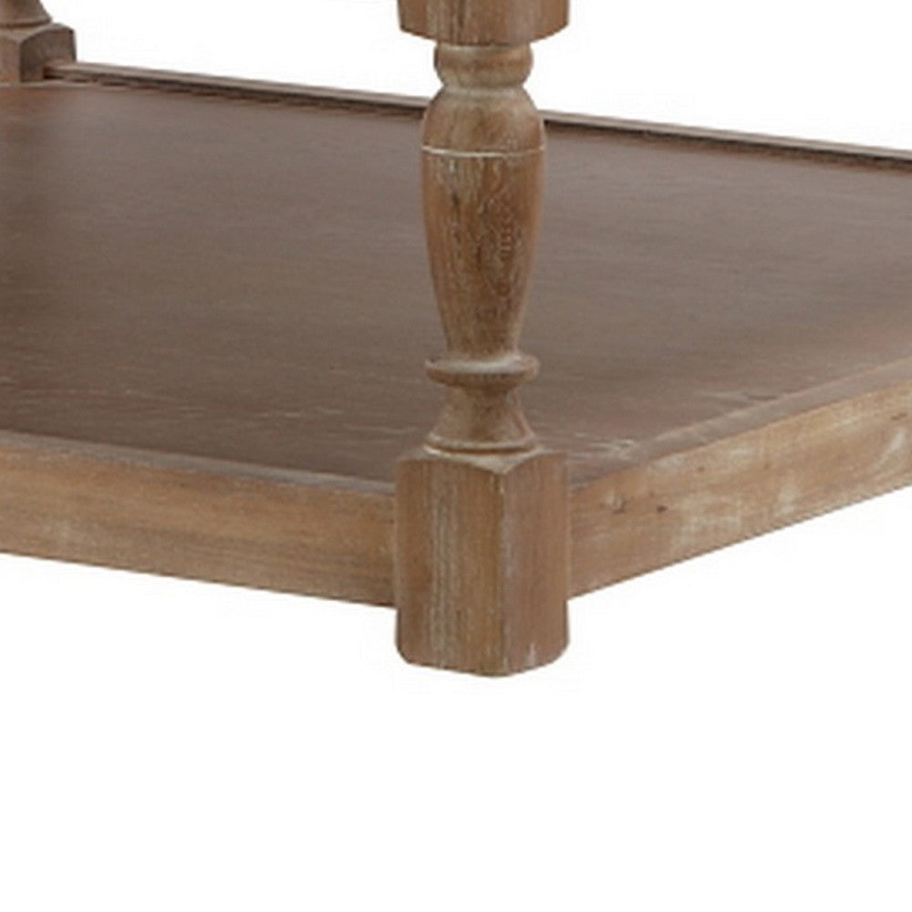 Benjara Xena Coffee Table, 36 Inch Tufted Frost Gray Upholstery, Solid Wood