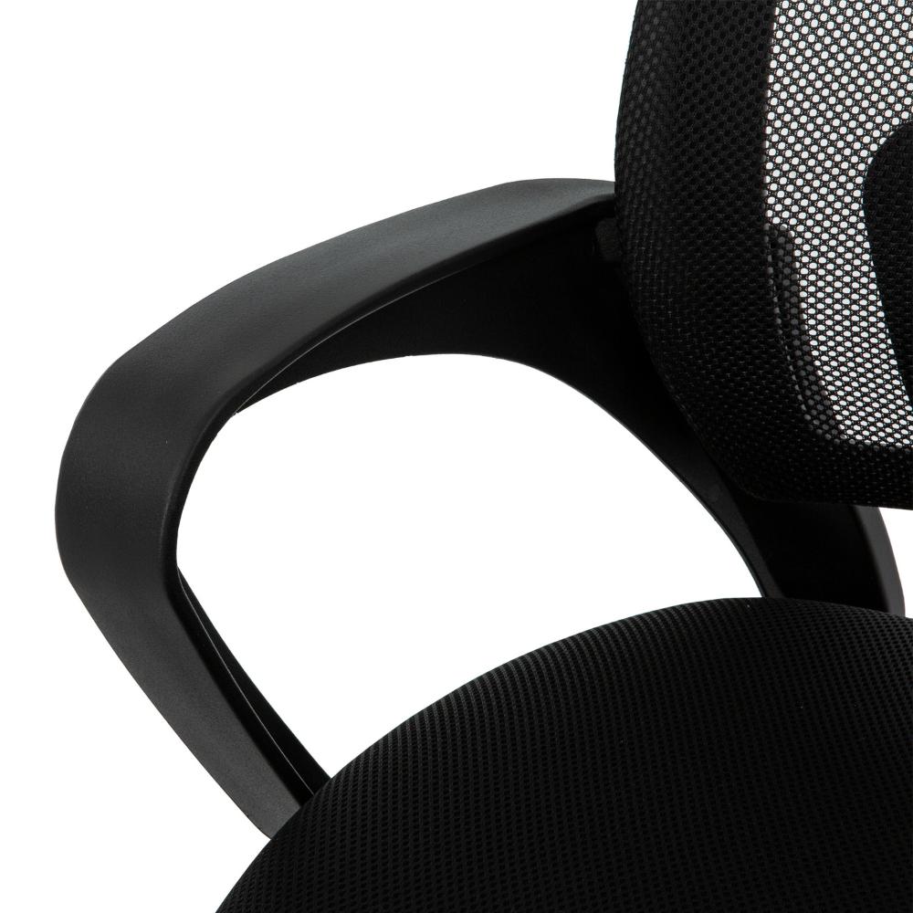 Benjara Sely Rolling Office Chair, 35 Inch Adjustable Height And Black Mesh