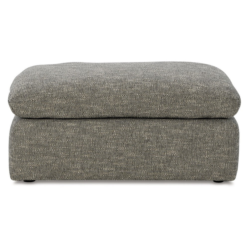 Benjara Yezi Ottoman Bench, 24x42, Feather Fill, Modern Granite Gray Polyester