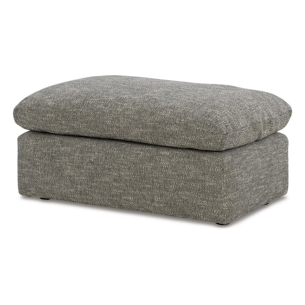 Benjara Yezi Ottoman Bench, 24x42, Feather Fill, Modern Granite Gray Polyester