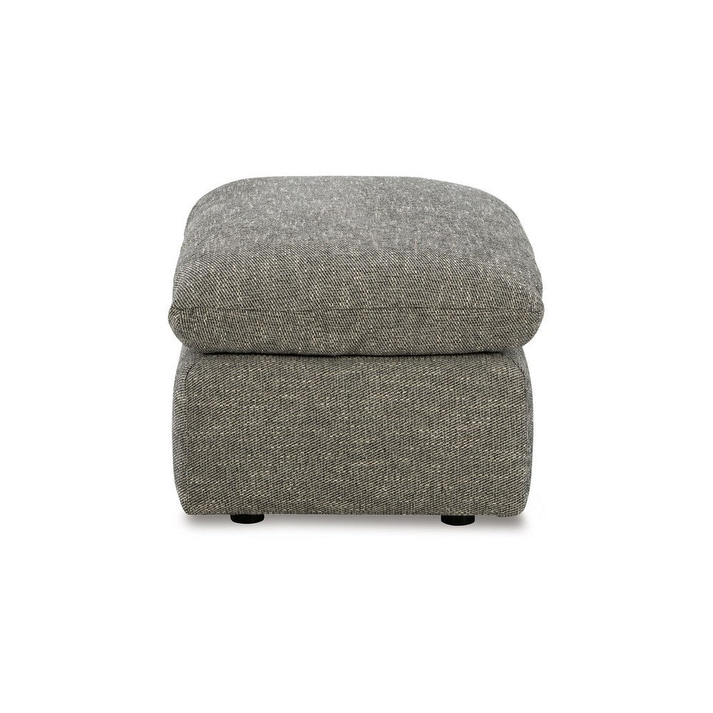 Benjara Yezi Ottoman Bench, 24x42, Feather Fill, Modern Granite Gray Polyester