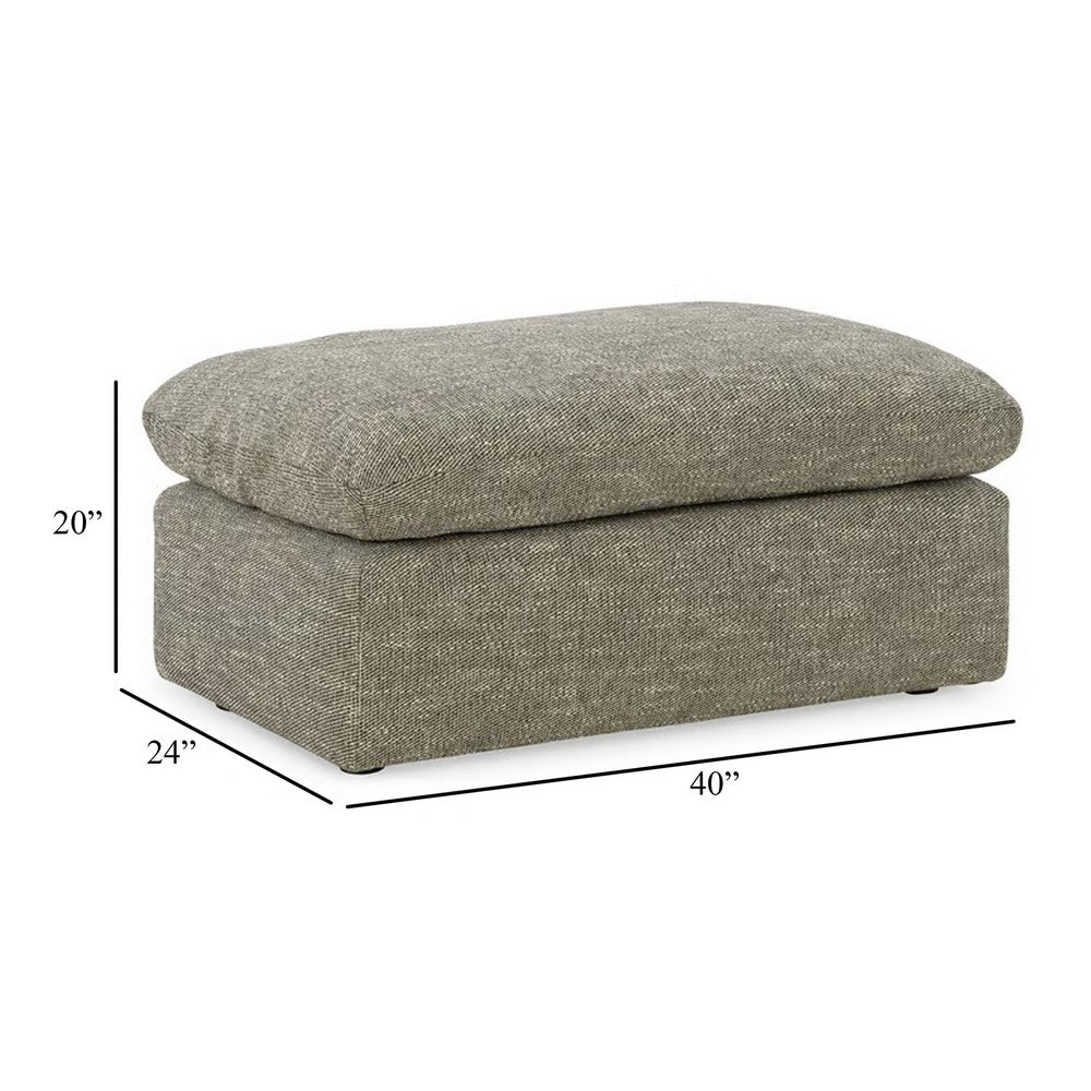 Benjara Yezi Ottoman Bench, 24x42, Feather Fill, Modern Granite Gray Polyester
