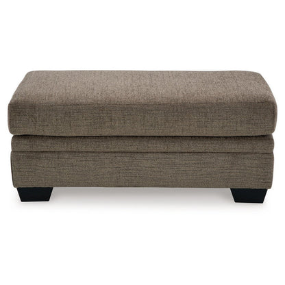 Benjara Ead Rectangular Ottoman Bench, Nutmeg Brown Polyester 24x44 Inch