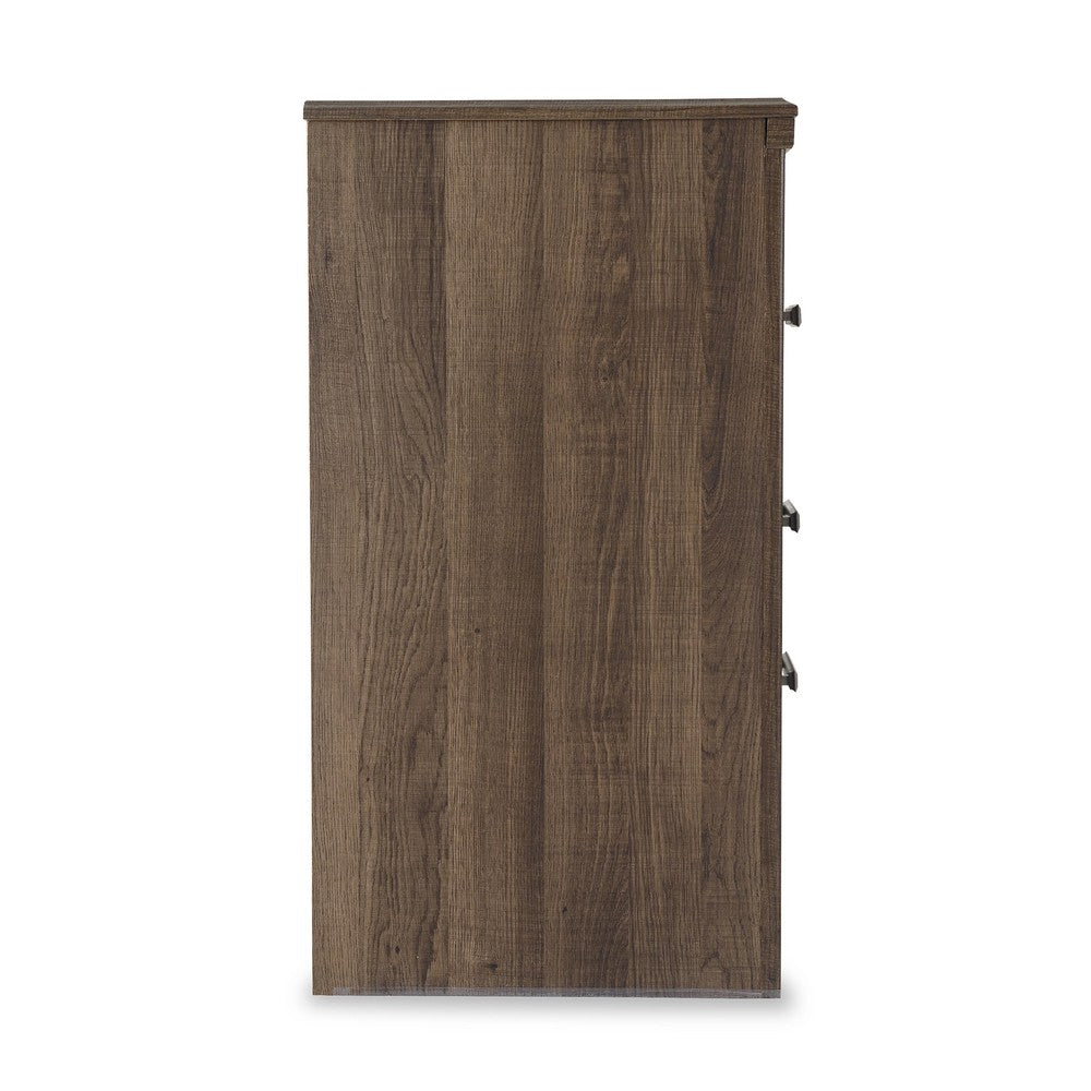 Benjara Rye Nightstand with 2 Drawers, Modern Classic Laminate Dark Brown