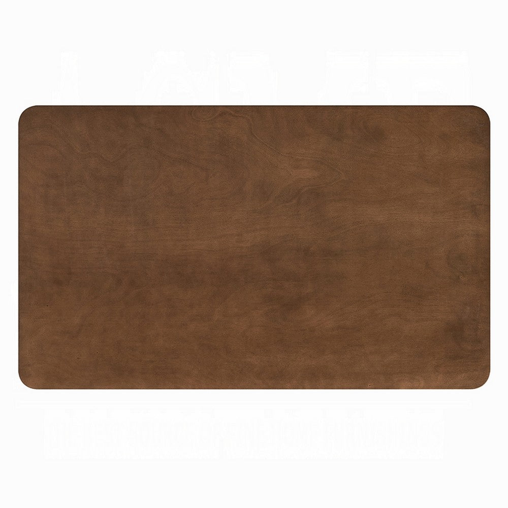 Benjara Lumy Dining Table, 59 Inch, Rectangular Top, Walnut Brown Rubberwood
