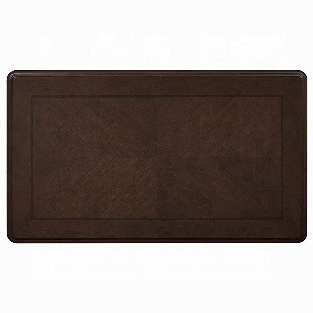 Benjara Reese Coffee Table, European Carved Classic Cherry Brown Wood, 48 Inch