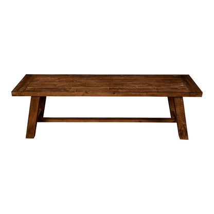 Benjara Bela Dining Bench, 60 Inch Rectangular Seat, Rich Brown Acacia Wood
