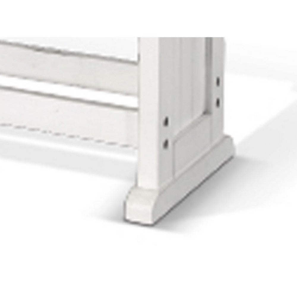 Benjara Orso Counter Height Dining Bench, Farmhouse Off White, Brown, 48 Inch
