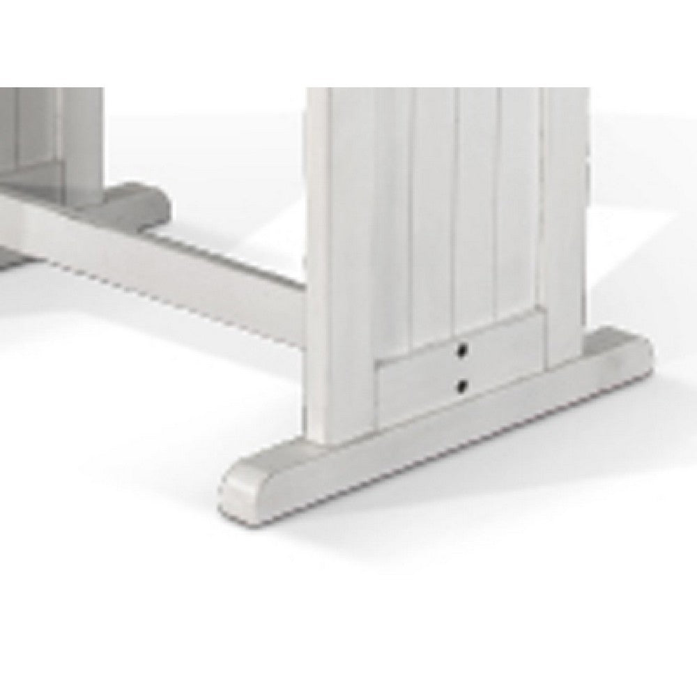 Benjara Orso Counter Height Dining Table, 60 Inch Rectangular, Off White Brown
