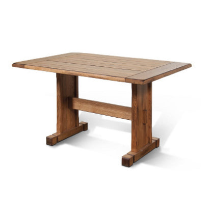 Benjara Marv Dining Table, 50 Inch Rectangular, Farmhouse Light Brown Wood