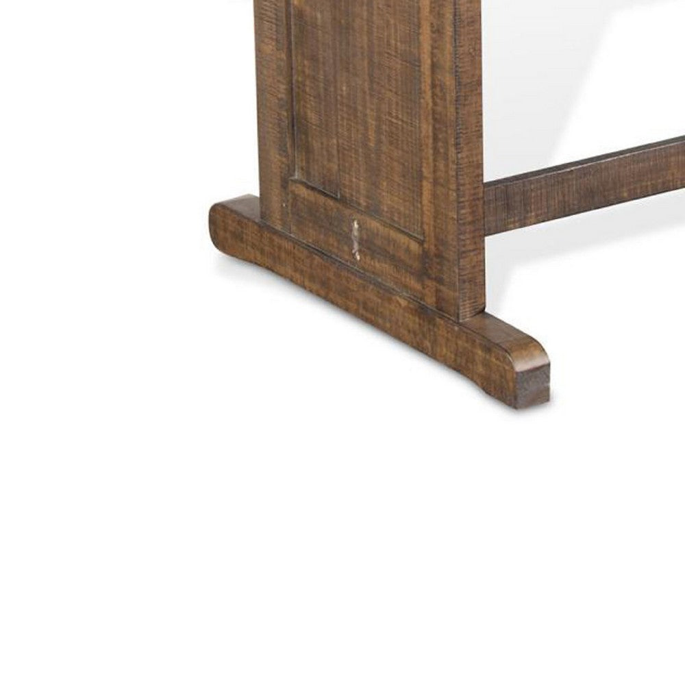 Benjara Camie Dining Table, 60 Inch Rectangular Plank Top, Brown Mahogany Wood