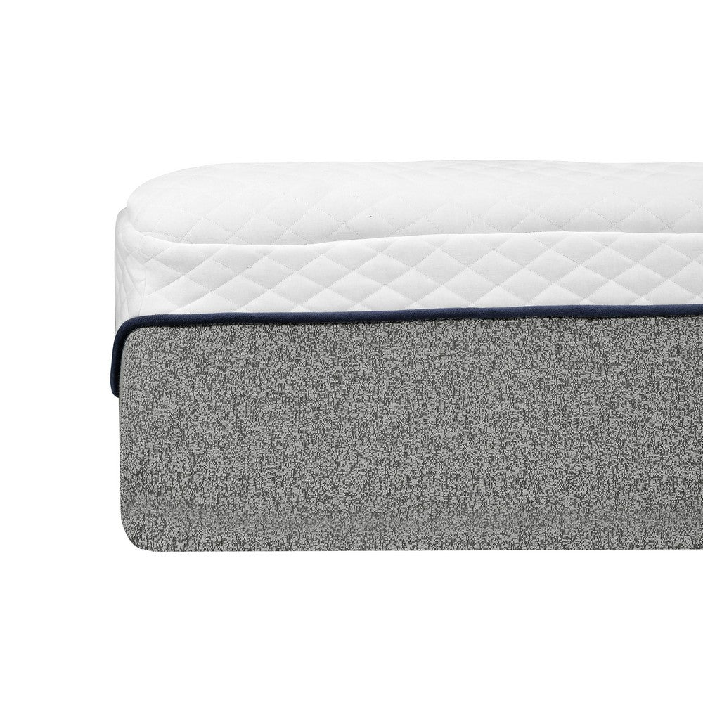 Benjara Divy Queen Size 13 Inch Mattress, Cool Gel Memory Foam, Jacquard Cover