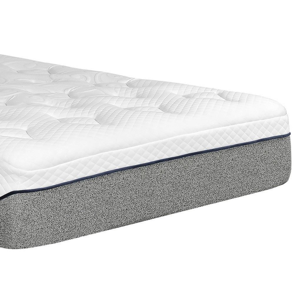 Benjara Divy King Size 13 Inch Mattress, Cool Gel Memory Foam, Jacquard Fabric