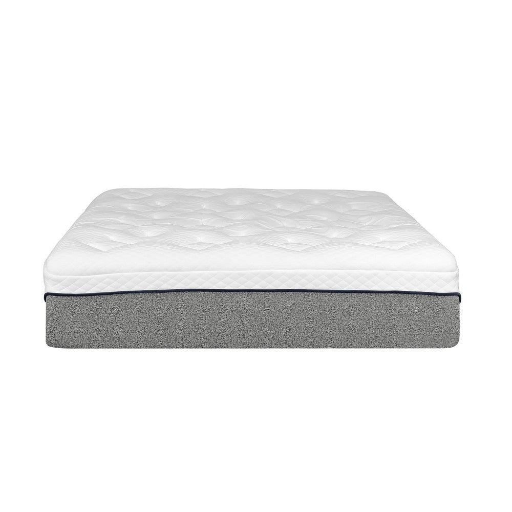 Benjara Divy Full Size 13 Inch Mattress, Cool Gel Memory Foam, Jacquard Fabric