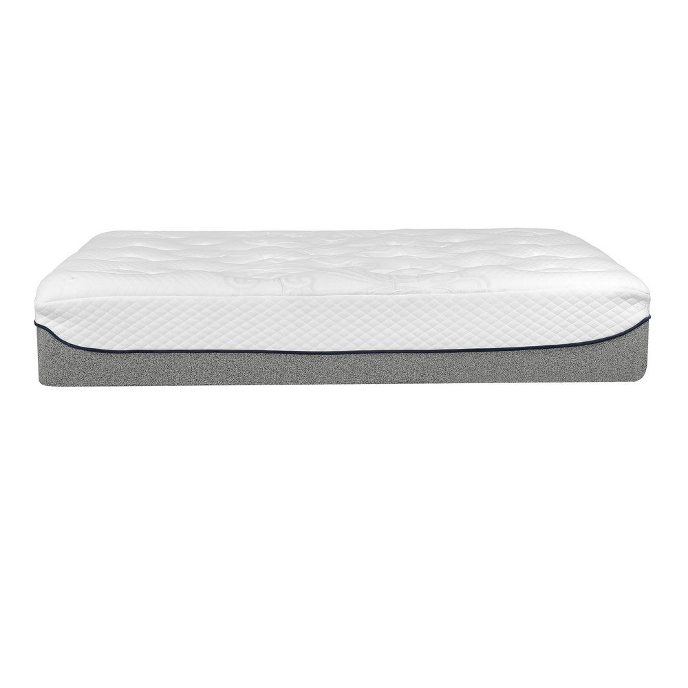 Benjara Divy Full Size 13 Inch Mattress, Cool Gel Memory Foam, Jacquard Fabric