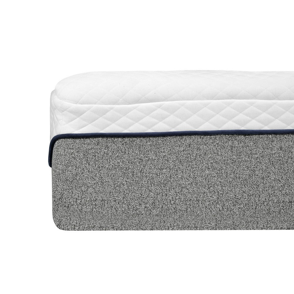 Benjara Divy Full Size 13 Inch Mattress, Cool Gel Memory Foam, Jacquard Fabric