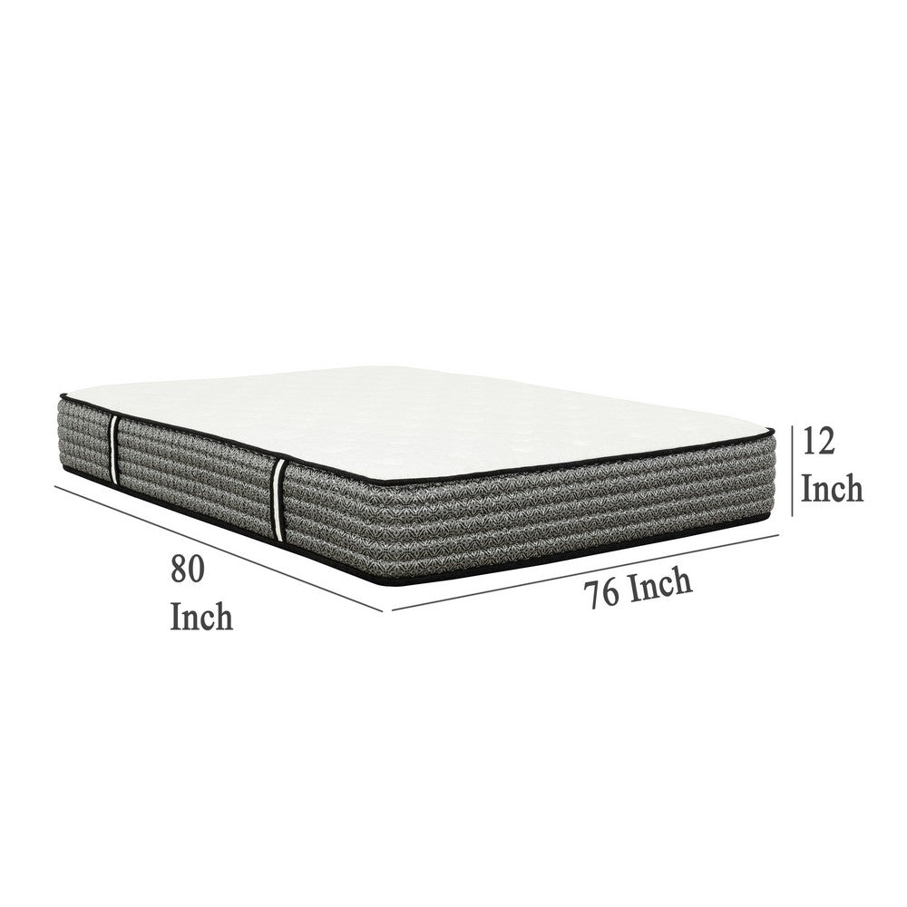 Benjara Che King Size 12 Inch Mattress, Pocket Coil, Cool Gel Memory Foam