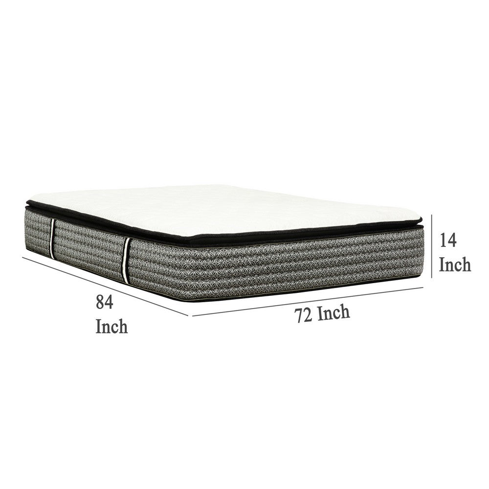 Benjara Che California King 14 Inch Mattress, Pocket Coil Cool Gel Memory Foam