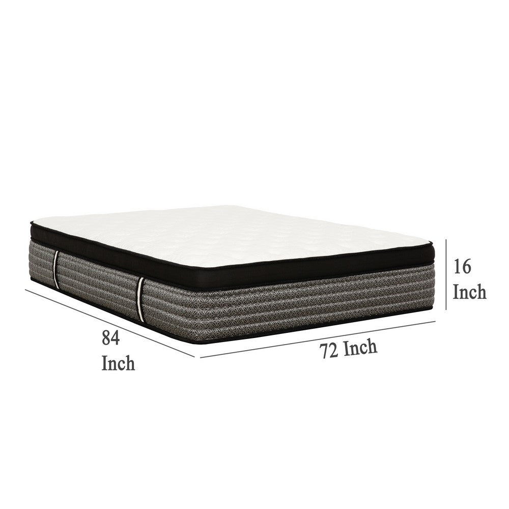 Benjara Che California King 16 Inch Mattress, Pocket Coil Cool Gel Memory Foam