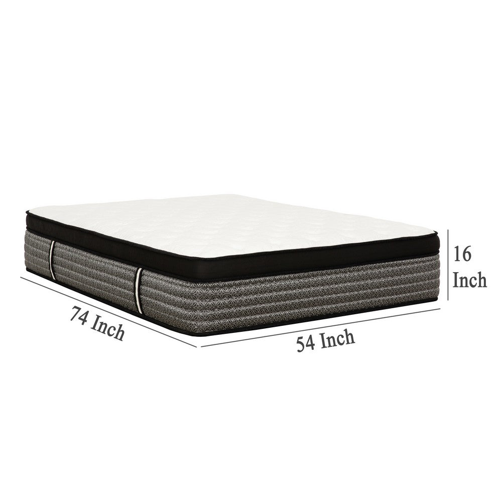 Benjara Che Full Size 16 Inch Mattress, Pocket Coil, Cool Gel Memory Foam