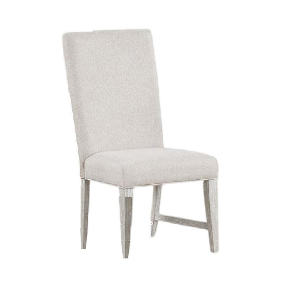 Benjara Diaz Dining Side Chair Set of 2, Tapered Legs, Light Gray Poplar Wood