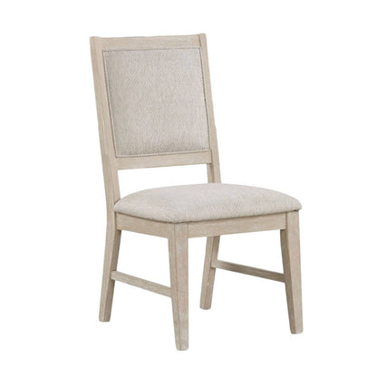 Benjara Rozie Dining Side Chair Set of 2, Tapered Legs, Light Oak Poplar Wood