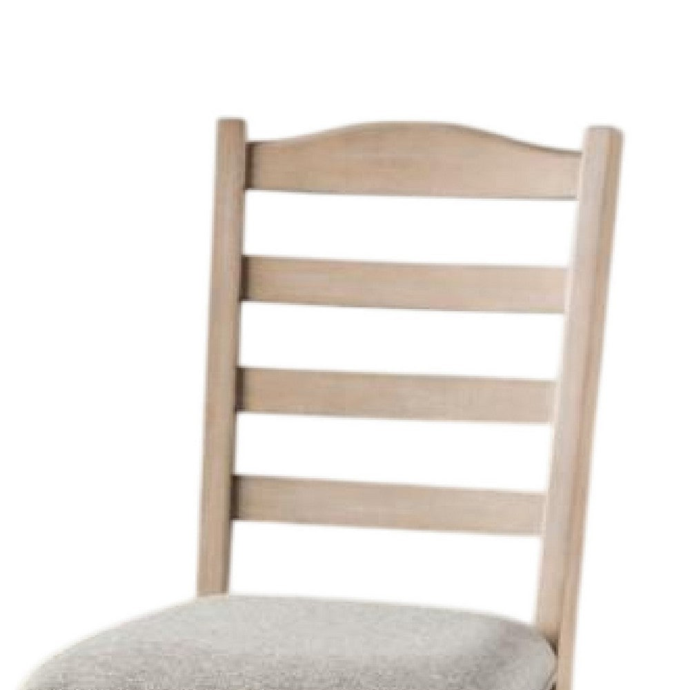 Benjara Cherie Dining Side Chair Set of 2, Turned Legs, Light Brown Solid Wood