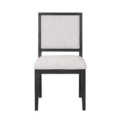 Benjara Kizie Dining Side Chair Set of 2, Farmhouse Panel Design, Black Wood