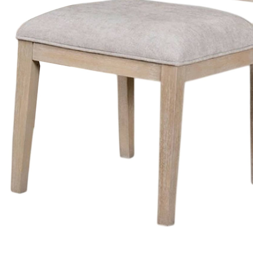 Benjara Kizie Dining Side Chair Set of 2, Rustic Panel Design Tawny Brown Wood