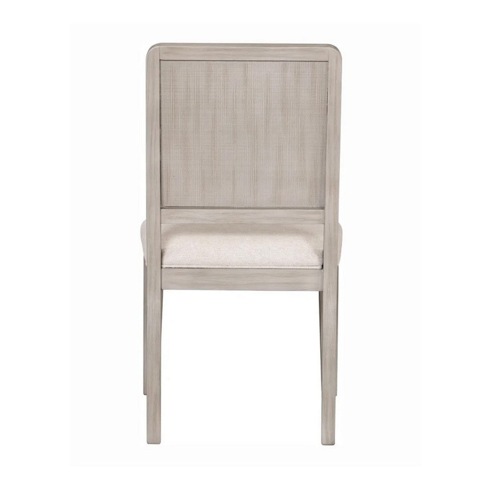 Benjara Giva Dining Side Chair Set of 2, Rattan Design, Natural Brown Wood