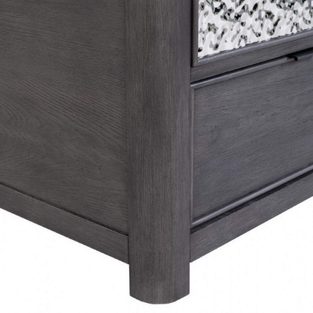 Benjara Zoko Chairside End Table, Drawer And USB Ports, Ash Gray Wood, 26 Inch