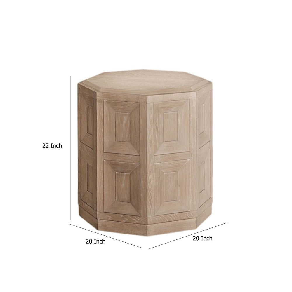 Benjara Kizie Accent Side End Table, Tawny Brown Wood, Rectangular 20 Inch