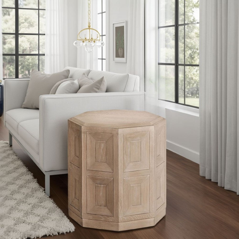 Benjara Kizie Accent Side End Table, Tawny Brown Wood, Rectangular 20 Inch