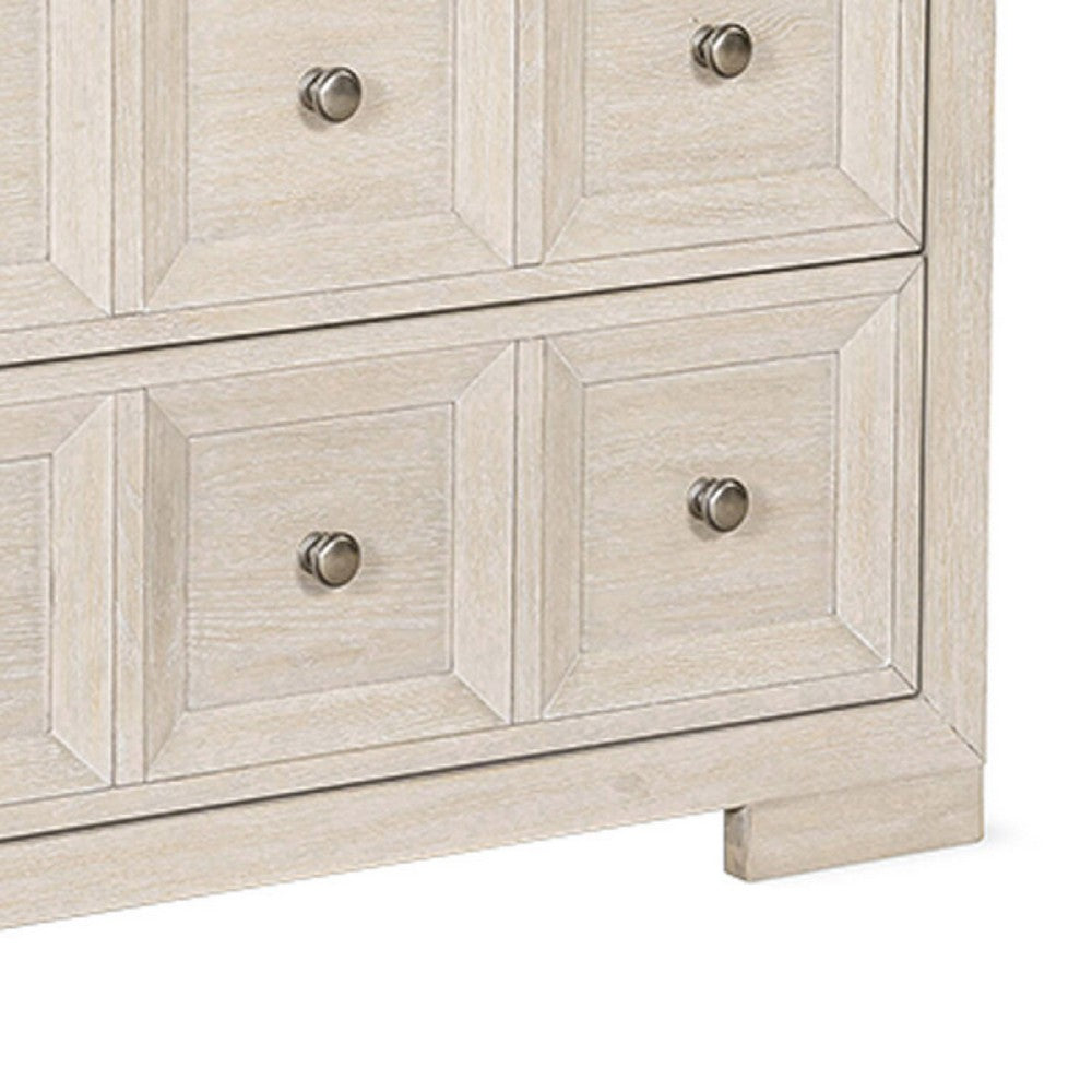 Benjara Kizie Oversized Nightstand, USB A-C, 2 Drawers, Bronze, Beige, 38 Inch