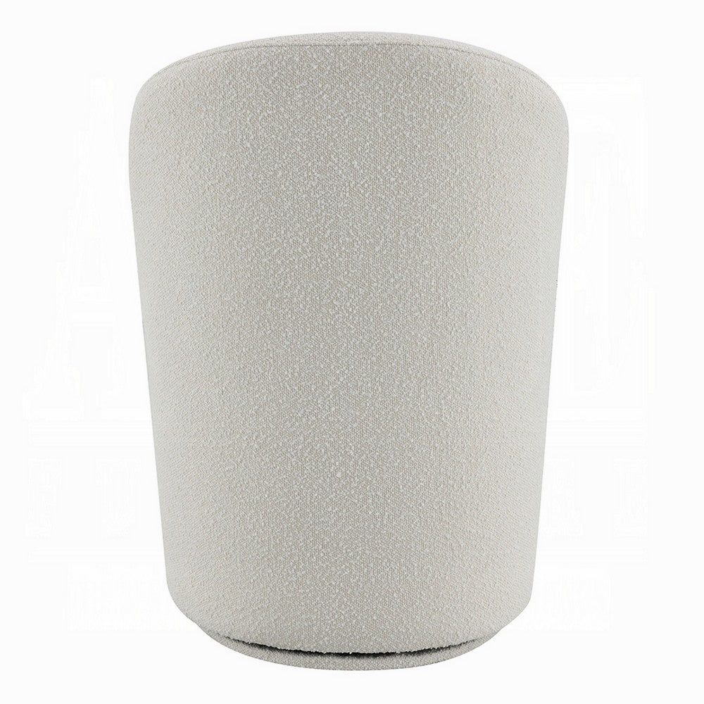 Benjara Accent Chair Set of 2, 360 Degree Swivel Rotation, Beige White Boucle