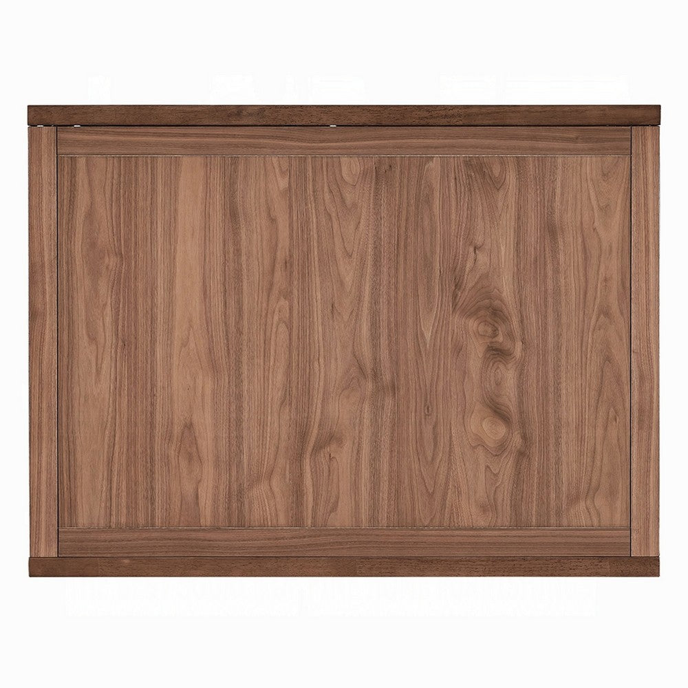 Benjara Mea Dining Table, 47-94 Inch Expandable Top, Scandinavian Walnut Brown
