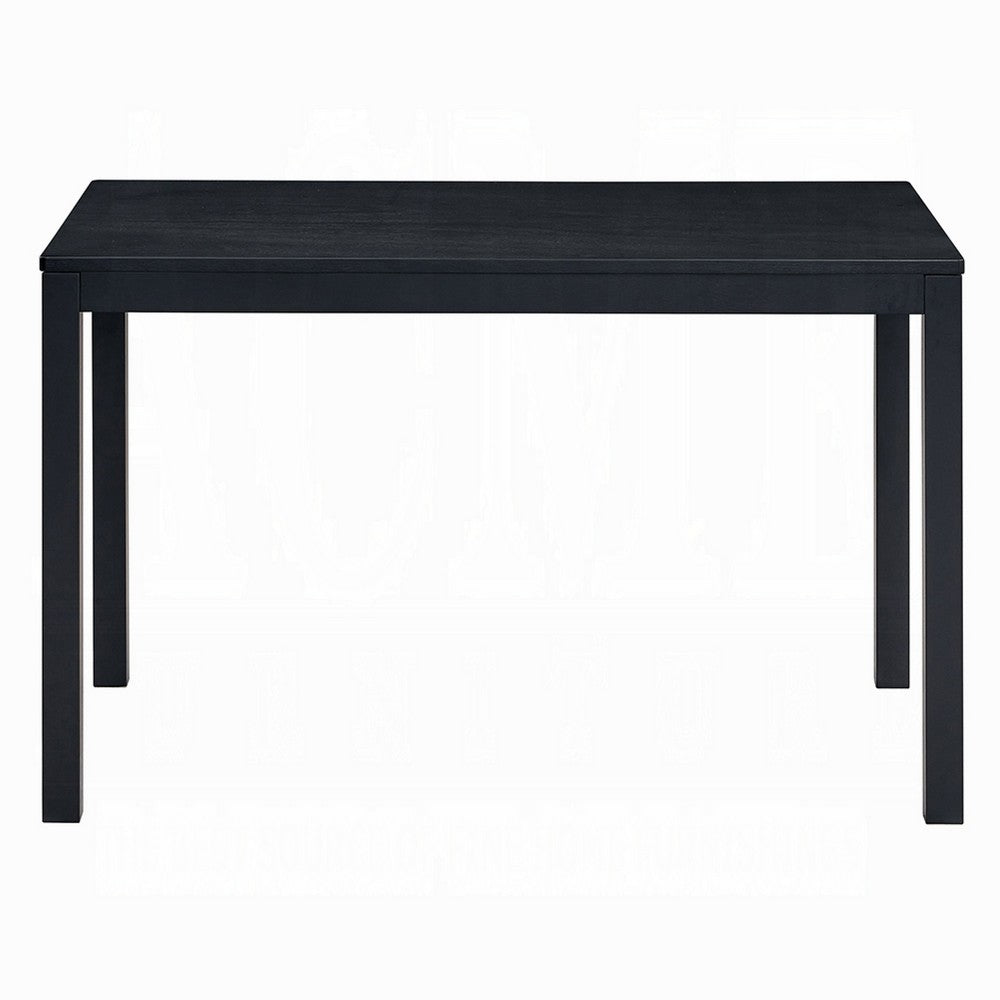 Benjara Frey Dining Table, 47 Inch Rectangular Top, Scandinavian Black Wood