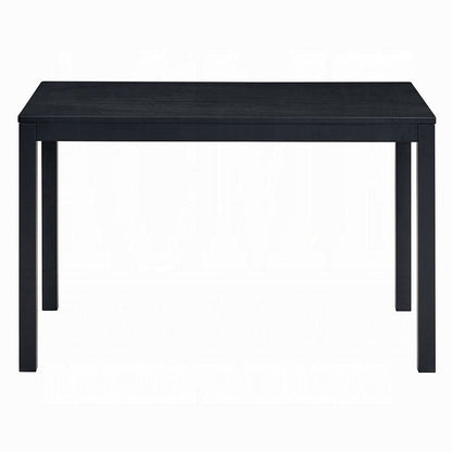 Benjara Frey Dining Table, 47 Inch Rectangular Top, Scandinavian Black Wood