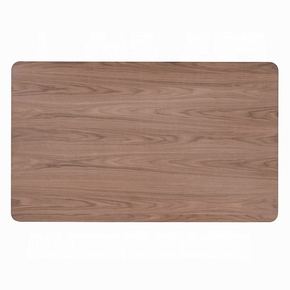 Benjara Bery Dining Table, 59 Inch Rectangular Brown Top, Scandinavian Black