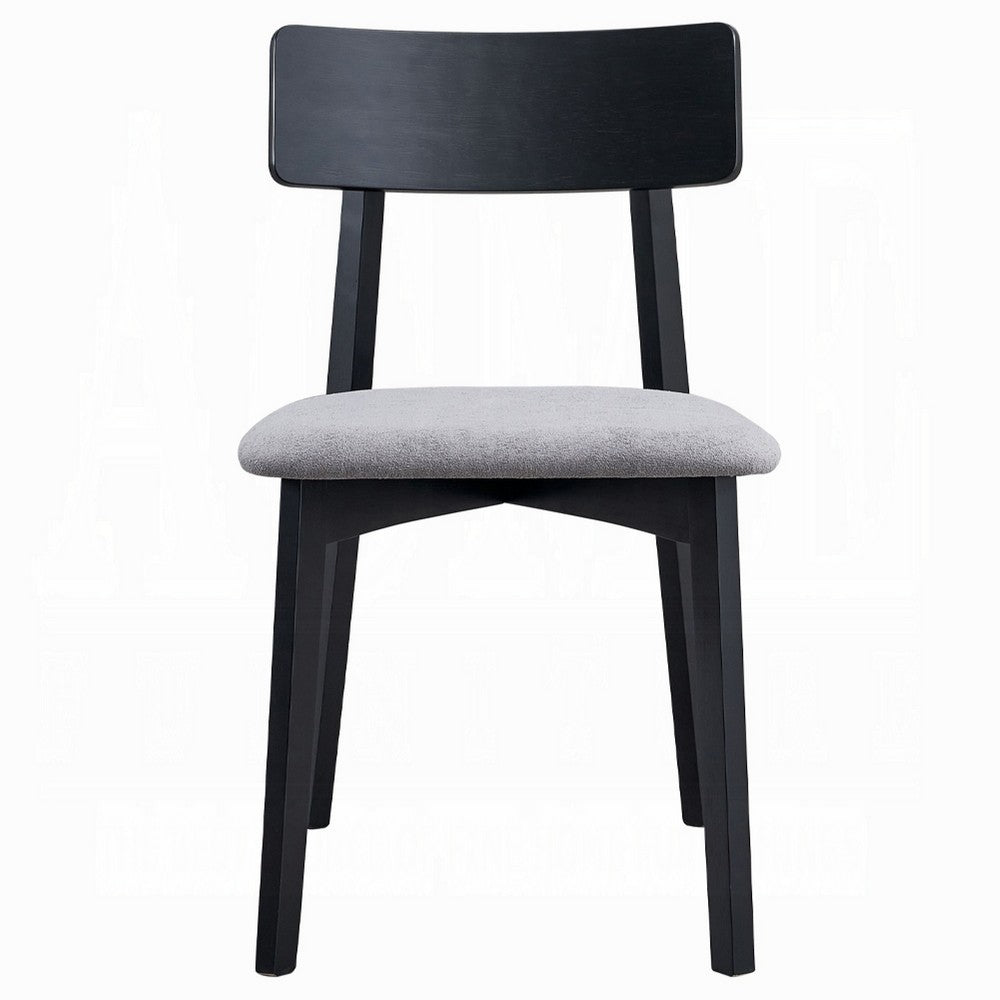 Benjara Rory Dining Side Chair Set of 2, Low Curved Back, Scandinavian Black