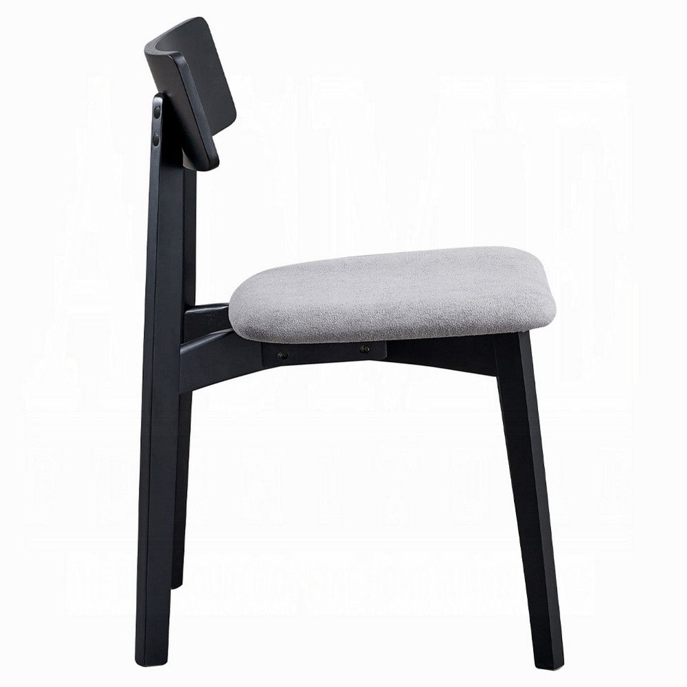 Benjara Rory Dining Side Chair Set of 2, Low Curved Back, Scandinavian Black