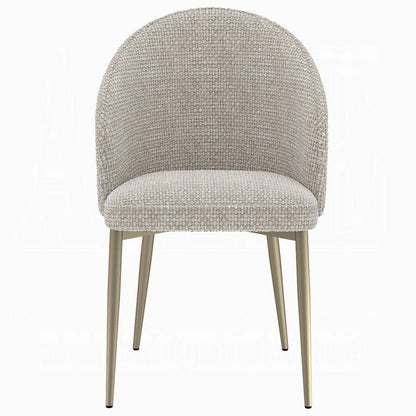Benjara Geru Dining Side Chair Set of 2, Plush Padded Curved Back, Light Gray
